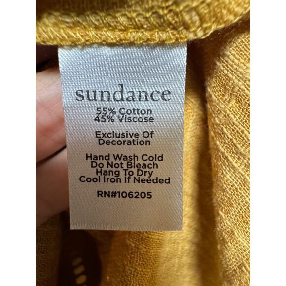 NWT - SUNDANCE Boho Peasant Blouse Tassel Ties Ladder Lace, Sz L - Picture 8 of 8